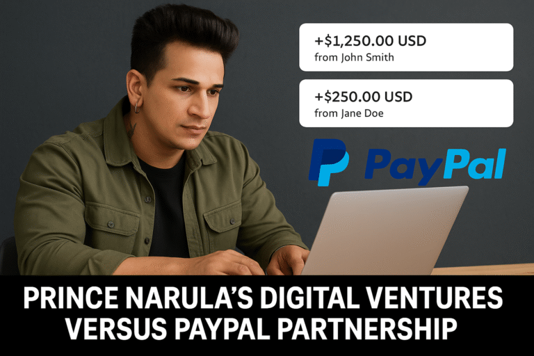 Prince Narula trying out digital entrepreneurship accompanied by PayPal transactions